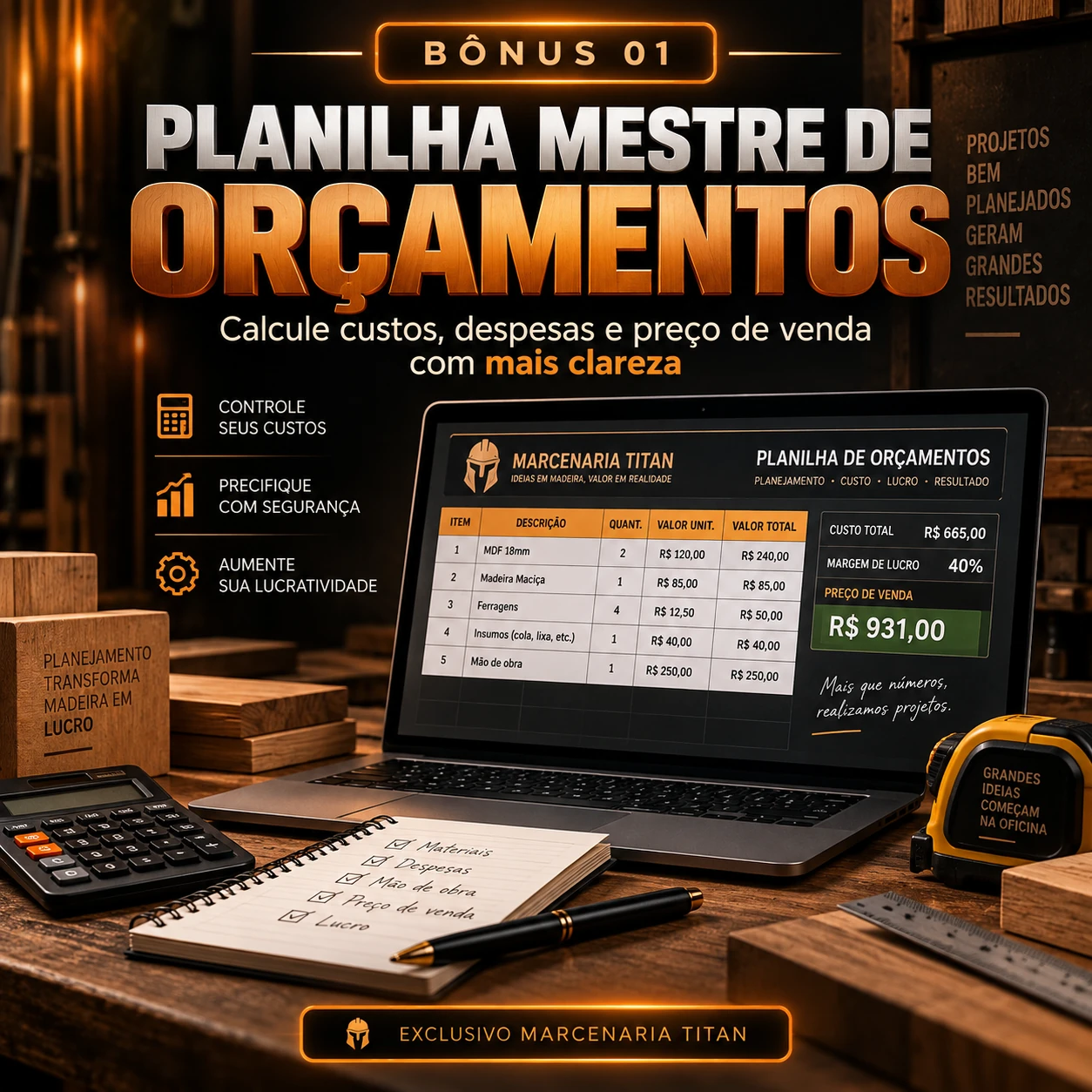 Bônus 01: Planilha Mestre de Orçamentos