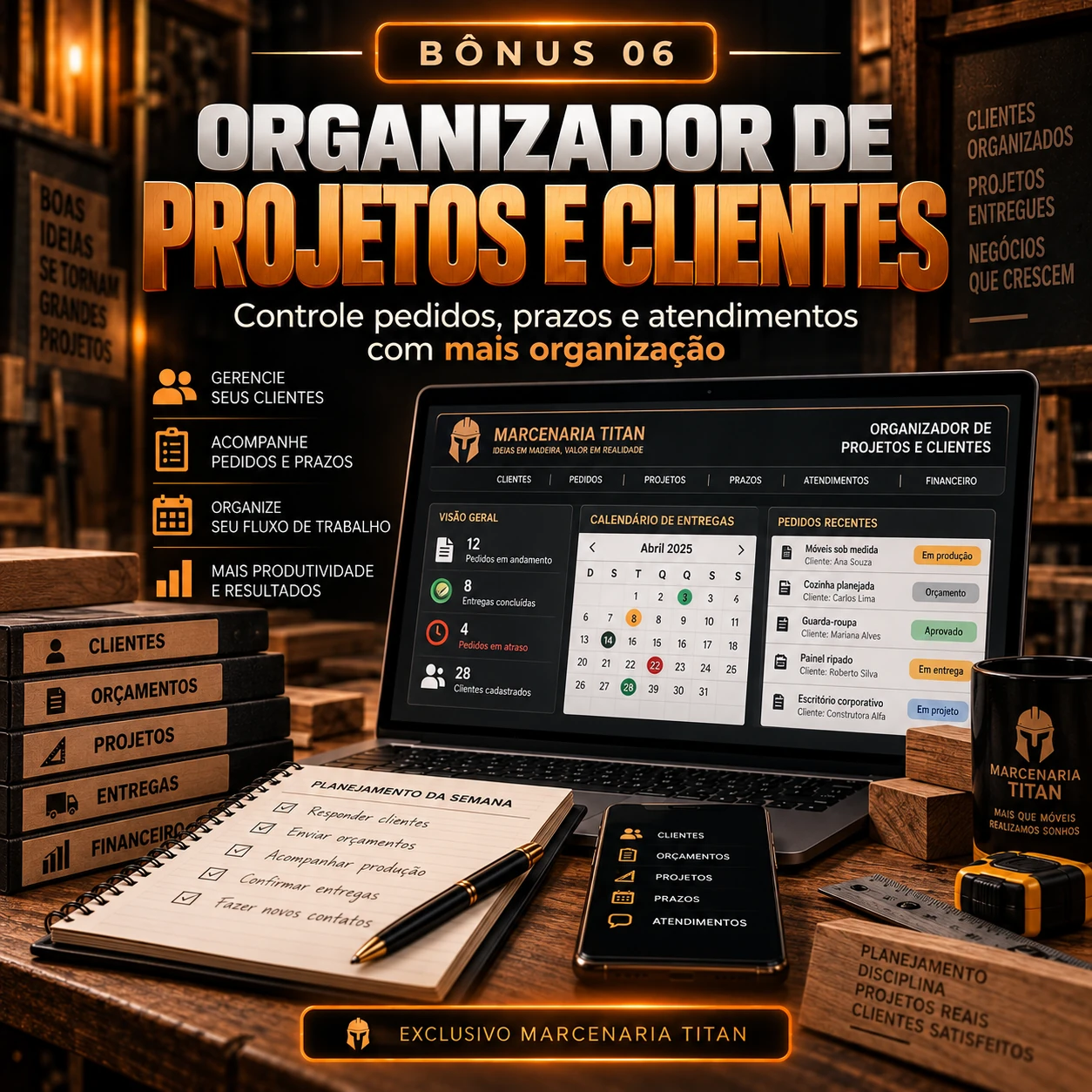 Bônus 06: Organizador de Projetos e Clientes